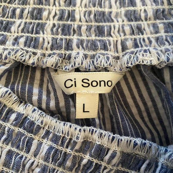 Blue Striped Off-Shoulder Top - Picture 2 of 2